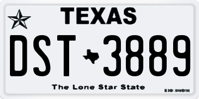TX license plate DST3889