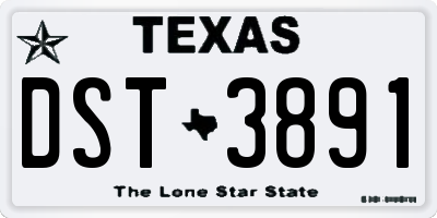 TX license plate DST3891