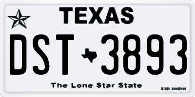 TX license plate DST3893