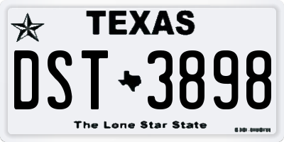 TX license plate DST3898