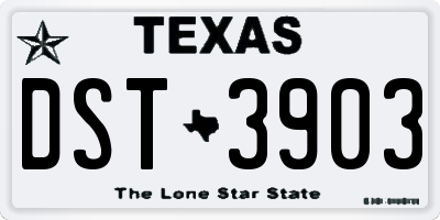 TX license plate DST3903
