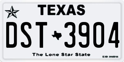 TX license plate DST3904