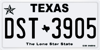 TX license plate DST3905