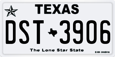 TX license plate DST3906
