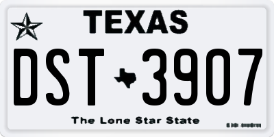 TX license plate DST3907