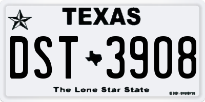TX license plate DST3908