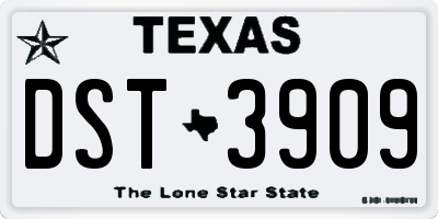 TX license plate DST3909