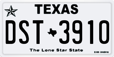 TX license plate DST3910