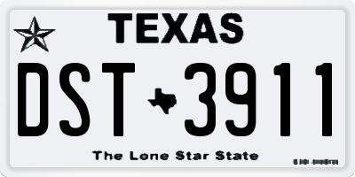 TX license plate DST3911