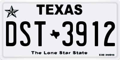 TX license plate DST3912