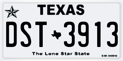 TX license plate DST3913