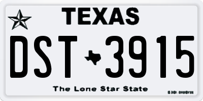 TX license plate DST3915