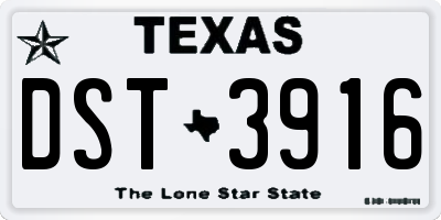 TX license plate DST3916