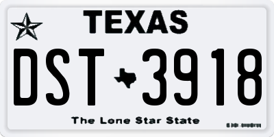 TX license plate DST3918