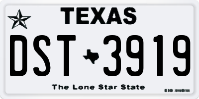 TX license plate DST3919
