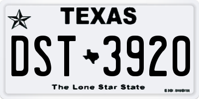 TX license plate DST3920