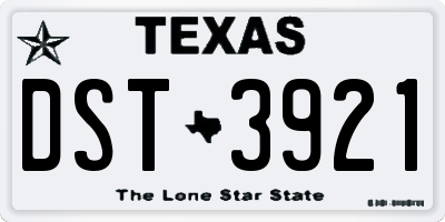 TX license plate DST3921