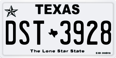 TX license plate DST3928