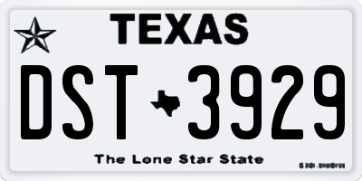 TX license plate DST3929