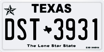 TX license plate DST3931