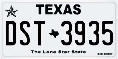 TX license plate DST3935