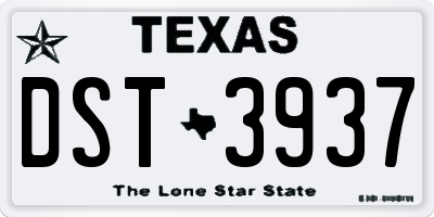 TX license plate DST3937