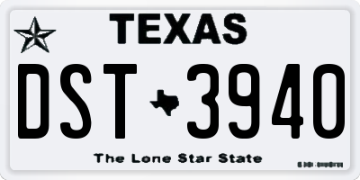 TX license plate DST3940