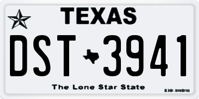 TX license plate DST3941