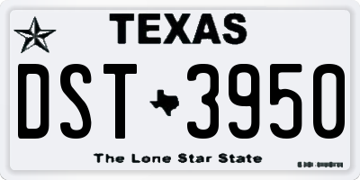 TX license plate DST3950