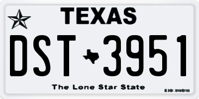 TX license plate DST3951