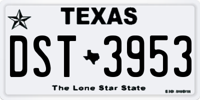 TX license plate DST3953