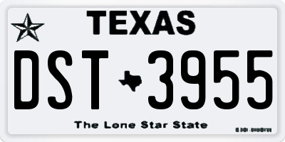 TX license plate DST3955