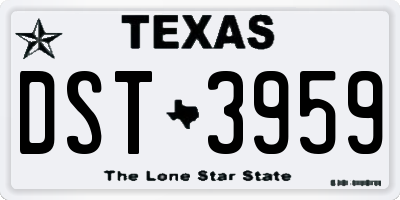 TX license plate DST3959