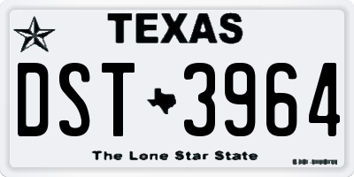 TX license plate DST3964