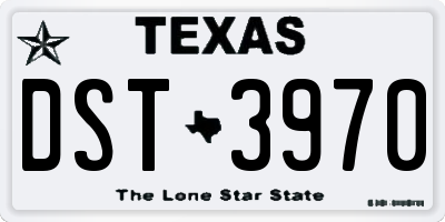 TX license plate DST3970