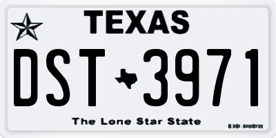 TX license plate DST3971