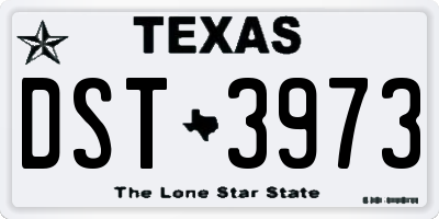 TX license plate DST3973