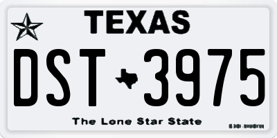 TX license plate DST3975