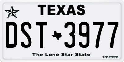 TX license plate DST3977