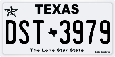TX license plate DST3979