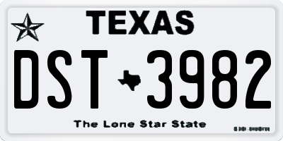TX license plate DST3982