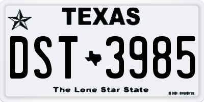 TX license plate DST3985
