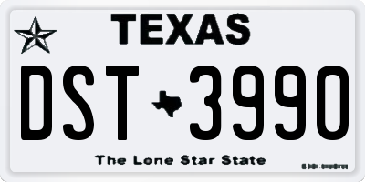 TX license plate DST3990