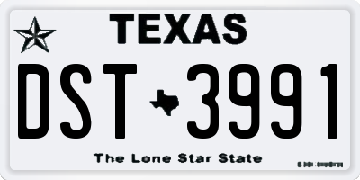 TX license plate DST3991