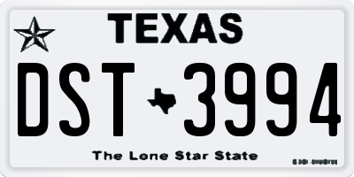 TX license plate DST3994