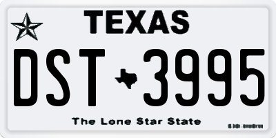 TX license plate DST3995