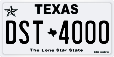 TX license plate DST4000