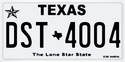 TX license plate DST4004