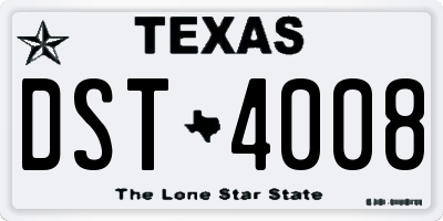 TX license plate DST4008