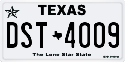 TX license plate DST4009